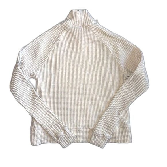 North Face Chabot Waffle Knit Sweater Women S Ivory Thermal Mock Neck Gorpcore - Picture 7 of 7